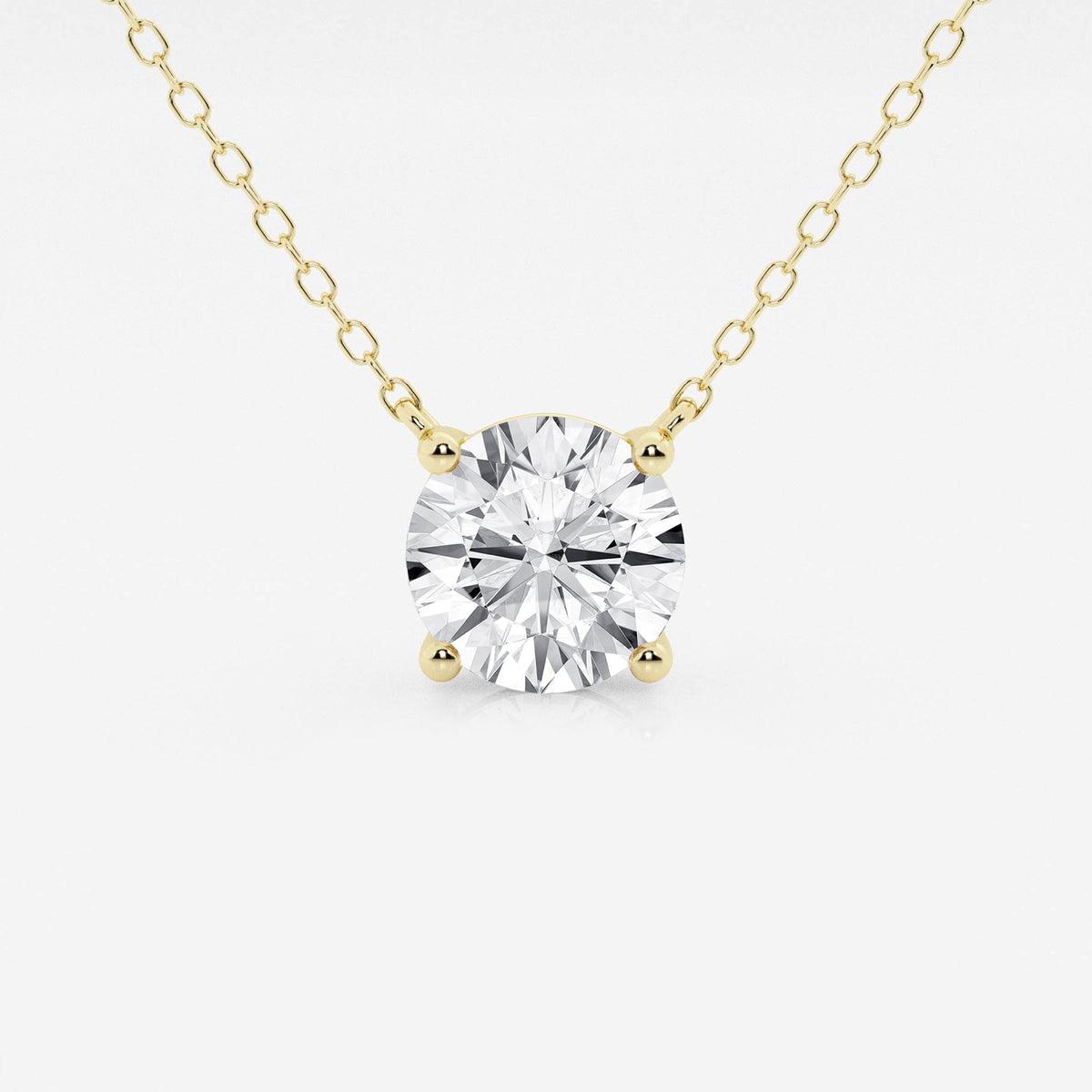 2.00 CTW Lab Grown Round F/G VS1 Diamond Floating Solitaire Pendant in 14K White or Yellow Gold – AGI Certified